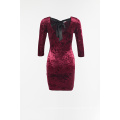 Velvet long sleeve dress